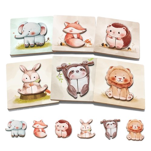 Wooden Puzzles for Toddlers 6 Pack Puzzles Toys for Toddlers 3 4 5 6 Years Old Boys Girls Birthday Christmas Party Favors Gifts Best Gifts for Toddlers