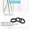 HOYOLS Soft Seamless Hair Ties, Dark Brown Stretch Cotton Hair Bands Ponytail Holder for Women Thick Hair, No Slip No Damage No Pull Scrunchies Headbands 100 Pcs (Espresso)