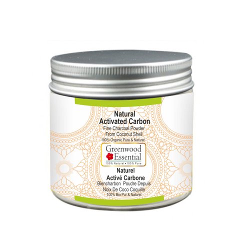 Greenwood Essential Natural Activated Carbon Fine Charcoal Powder From Coconut Shell 100% Organic Pure & Natural 100gm (3.5 oz)