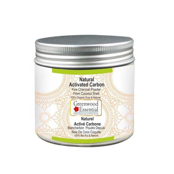Greenwood Essential Natural Activated Carbon Fine Charcoal Powder From Coconut Shell 100% Organic Pure & Natural 100gm (3.5 oz)