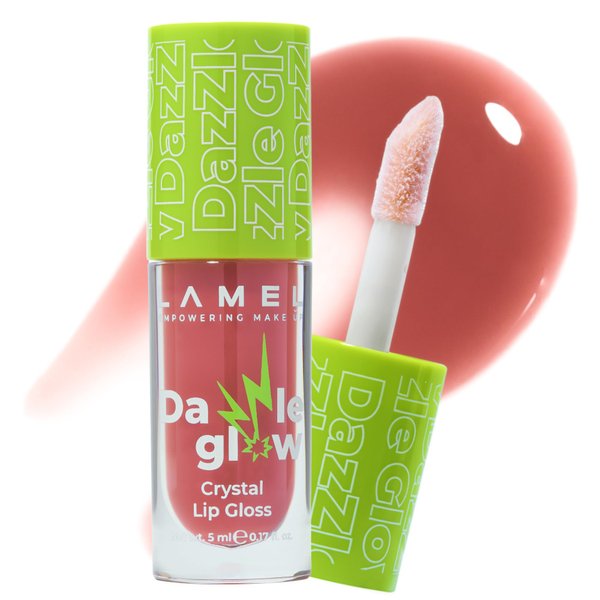 Lamel Dazzle Glow Crystal Clear Lip Gloss - Hydrating Lip Gloss - Non Sticky Lip Gloss - Colored Lip Gloss - Lip Gloss Color - Mini Lip Gloss - Moisturizing Lip Gloss - №403 Fancy