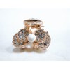 Generic Small mini rose gold bow hair claw clip with pearl and crystals