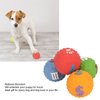 4PCS Dog Squeaky Toys, Soft Puppy Chewing Fetching Latex Dog Toy Interactive Ball Toy with Fun Pattern for Small Medium Pet Random Pattern