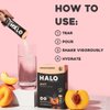 HALO Hydration - Electrolyte Drink Mix | Hydration Powder Packets | Peach Flavor– For Sports and Cycling | Easy Open Single Serving Stick | 12 Sticks