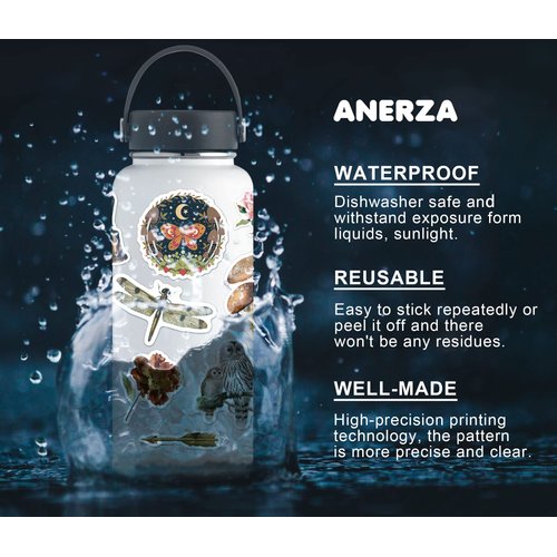 ANERZA 300 PCS Vintage Stickers, Aesthetic Stickers for Scrapbook Journaling Water Bottles Laptop, Scrapbooking Supplies Kit, Cottagecore Waterproof Vinyl Bullet Junk Journal Stickers for Adults Teens