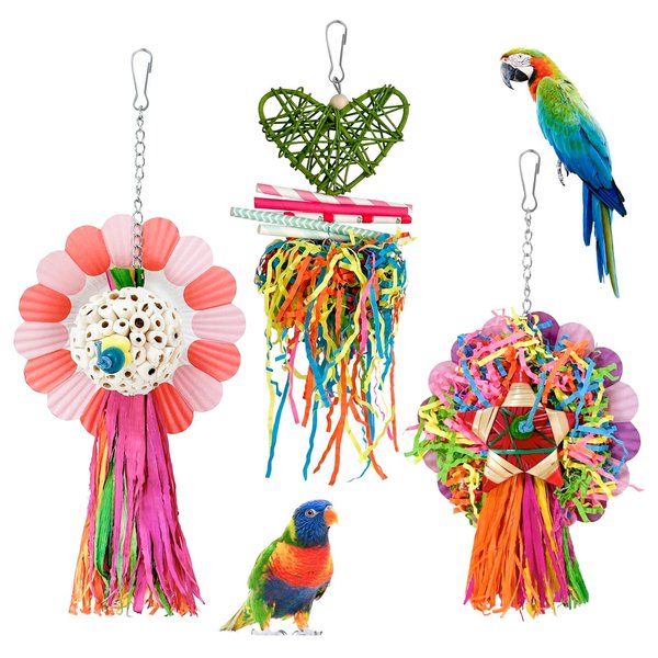 LOPERDEVE Bird Toys, 3PCS Natural Corn Cob Bird chew Toys Bird Foraging Toys for Small Medium Parrots, Conures, Cockatiel, Lovebird Cockatiel
