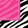 Pink and Zebra Print Beverage Napkins Party Tableware Supply (16 Pack), Multi Color, 5" x 5".