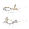 Yonchic 2-Piece Metal Pearl Hair Barrettes Clips, Simple Style Fish Tail Clip, Non Slip Elegant Retro Claw for Thin/Medium Thick Hair, Trendy Multiple Shapes Aesthetic Hair Accessories