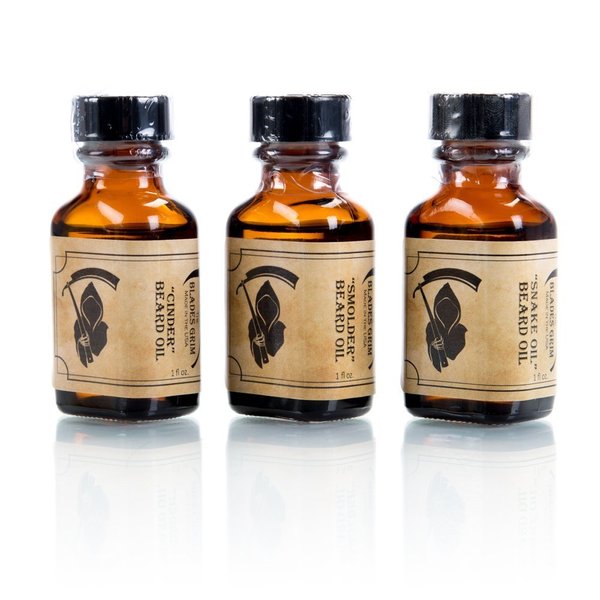 The Blades Grim Smolder, Cinder & Snake Oil 3 Pack Beard Oil