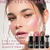 NewBang 3 Pcs Cream Blush Contour Highlighter Stick for Cheeks Eyes Lips Lightweight Dewy Finish Blush Stick Waterproof Long Lasting Contour Stick Trio Wand Face Makeup Set for Girls and Women (2+5+6)
