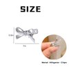 Totelux Mini Bow Hair Clips Silver Metal Alligator Clips Bow Hair Barrettes for Women Girls Hair Accessories Birthday Wedding Party Supplies Gift 4PCS