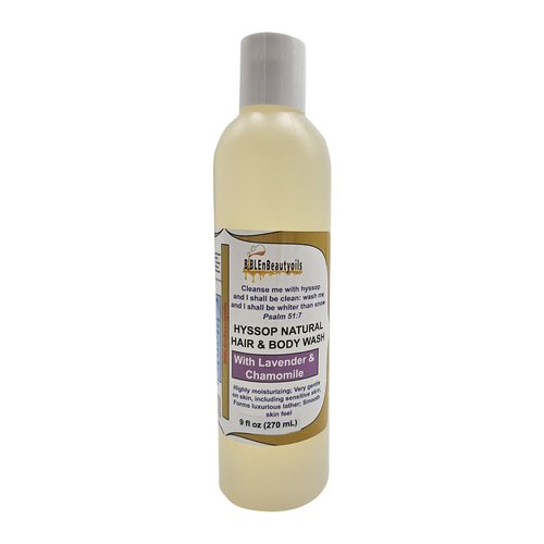 BIBLE N Beautyoils Cleanse Me With Hyssop Natural Hair and Body Wash, Organic Hyssop Infused Shampoo and Body Wash for Nourishing and Refreshing Hair and Body Cleansing (Lavender and Chamomile)