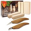 BeaverCraft Wood Carving Kit for Kids, Beginners S16 – Whittling Knives Sloyd, Chip Wood Carving Knife, Basswood Blocks for Carvers - Whittling Tools Set