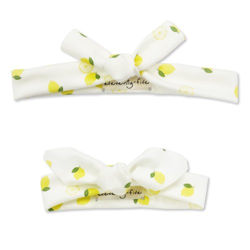 Organic Knotted Headbands Mommy and Me Matching Baby and Adult Set - Lemon Slice