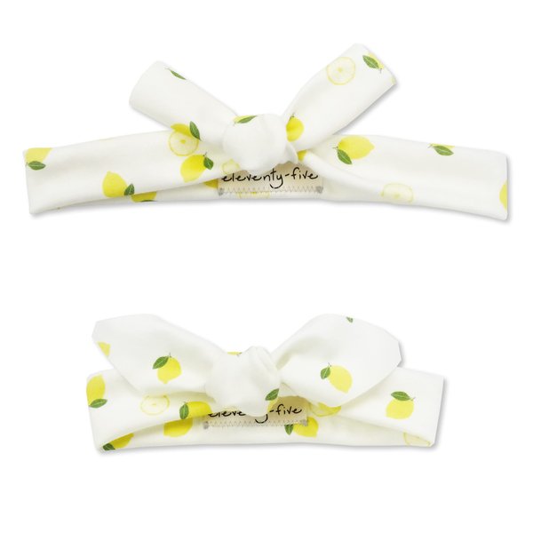 Organic Knotted Headbands Mommy and Me Matching Baby and Adult Set - Lemon Slice