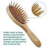Giorgio Eco Friendly Wooden Bristle Hairbrush - Small Detangling Brush and Hair Growth Brush for Thick or Long Hair - Oval Paddle Hair Brush Made with Anti Static Beechwood, Silicone Massage Cushion