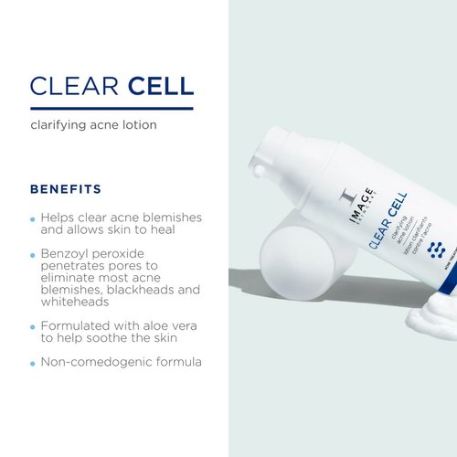 IMAGE Skincare, CLEAR CELL Clarifying Acne Lotion Treatment, with Benzoyl Peroxide, Treats Existing Acne Blemishes while Preventing Future Acne Blemishes from Forming, 1.7 oz