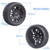 Hobbypark (4-Pack) 1/10 Scale Off Road Buggy Tires & Wheel Rims Set Front and Rear 12mm Hex Hubs with Foam Inserts for RC Hobby Car