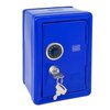 Kid Safe Piggy Bank, Metal Safe with Key, Money Saving Box for Children, Boys Girls Best Gift (Blue- Rectangular)