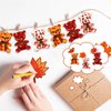 Poen 27 Pack Christmas Mini Plush Bears with Cards Set Jesus Winter Plush Bears Stuffed Animal for Classroom School Kids Exchange Prize Gifts Religious Bear Toy for Xmas Party Favors(Maple Leaves)