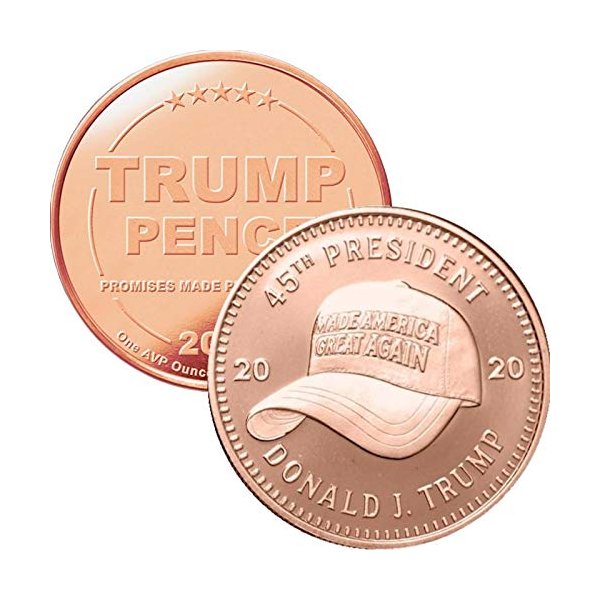 Jig Pro Shop Private Mint 1 oz .999 Pure Copper Round/Challenge Coin (Donald J. Trump (Baseball Cap))