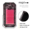 MAGAL FEATHER ICE 1418 Eyelash Extensions 0.07 C D D+ Curl 14-18mm Colored Lash Extensions Individual Lashes Volume Lash Professional Eyelashes Extension Tray (Pink)(D+_1418 Mixed)