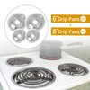 COZZIVITA 4-Piece Drip Pans Set - Compatible with GE Stoves - Chrome Finish Electric Stove Burner Drip Pans - 2 x 6inch, 2 x 8inch Stove Drip Pans - GE Stove Drip
