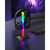 Gaming Headphone Stand PC Accessories - RGB Headset Stand with 2 USB Charger, Cool LED Headphone Holder PC Gaming Accessories Gift for Boys Men Gamers, Computer Game Hardware for Desk