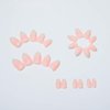 Foccna Pink Press on Nails Short, Luxury Fake Nails Amlond Acrylic False Bling Gradient Nails, Artificial Nails for Women and Girls,24pcs