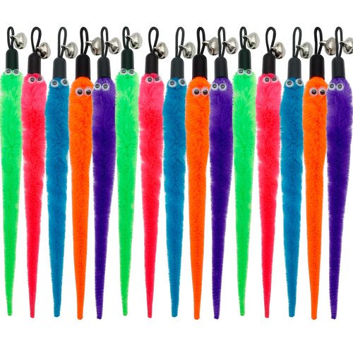 CATENESS Cat Worm Toy Cat Wand Attachments, 15 PCS Worms Cat Toy Refill, Cat Wand Replacement Worm for Cat Toys