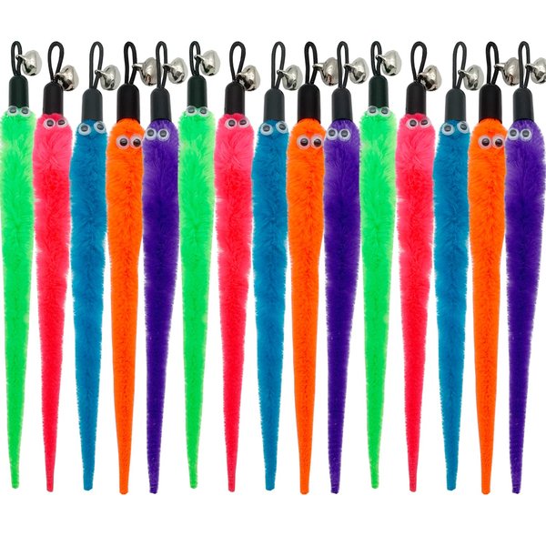 CATENESS Cat Worm Toy Cat Wand Attachments, 15 PCS Worms Cat Toy Refill, Cat Wand Replacement Worm for Cat Toys
