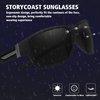 STORYCOAST Polarized Sports Sunglasses for Men Women Unbreakable Frame Cycling Fishing Driving Black+Blue Mirror 2Pack