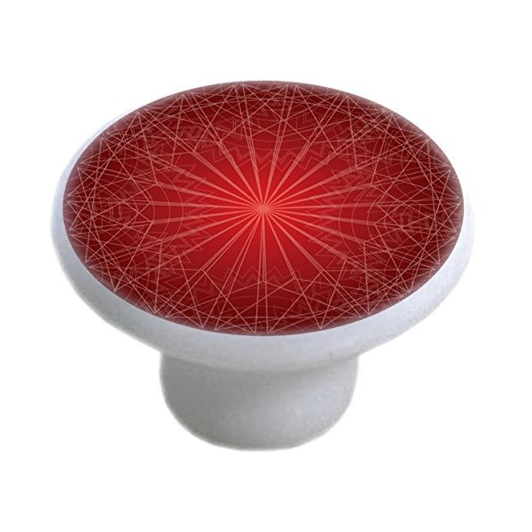 Carolina Hardware and Decor 2342 Red Geometric Pattern Ceramic Cabinet Dresser Drawer Knob