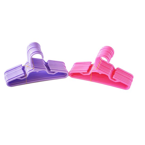MyBrittany's 24 Pack 12 Pink 12 Purple Plastic Doll Hangers Fits 18 Inch Doll Clothes