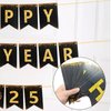 Happy New Year Banner 2025, DIY Black & Gold Glitter New Years Decorations 2025 | Happy New Year Eve Party Supplies Bunting Banner | Happy New Years NYE Decorations Sign for Home, Garden, Party Favors