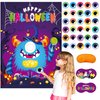 WNSIRVY Halloween Party Games for Kids, Pin The Eye on The Monster Game Monster Poster with 30 Pcs Eye Stickers for Boys Girls Halloween Birthday Classroom Party Supplies Activities Party Decorations
