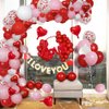 Valentines Day Party Balloons Arch and Garland, 110 PCS Valentines Color Red Pink White Balloons 18" 12" 5" Red Heart Mylar Balloons for Valentines Wedding Engagement Party Supplies1