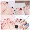 660 Pieces 30 Sheets Toe Nail Polish Strips Nail Stickers Full Nail Wraps Self Adhesive Nail Art Stickers Nail Strips for Women Girl Nail Accessories with Nail File