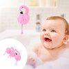 FRCOLOR Shower Loofah Bath Sponge Flamingo Mesh Pouf Body Scrubber with Hanging Rope for Kids Women Girls Pink