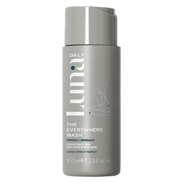 Luna Daily The Everywhere Wash 100ml Original | Gentle Body Wash | Travel Size, Unscented, Natural, Hydrating Cleanser for Sensitive Skin