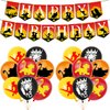 Party Decorations for Lion King, Lion Birthday Party Decorations including Birthday Banner, Cake Toppers, Balloons，for Lion King Happy Birthday Supplies