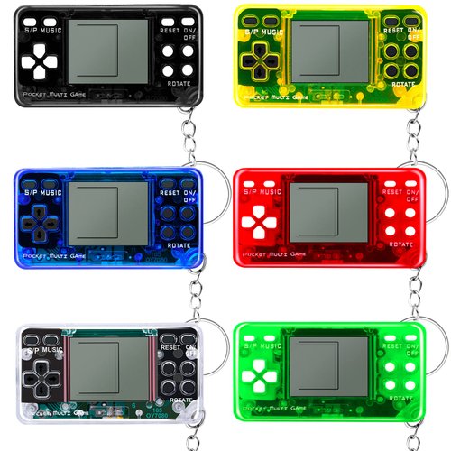 Hazms 6PCS Video Game Party Favors Video Game Keychain 6 Colors Gamer Party Favors Party Supplies for Kids Video Game Favors