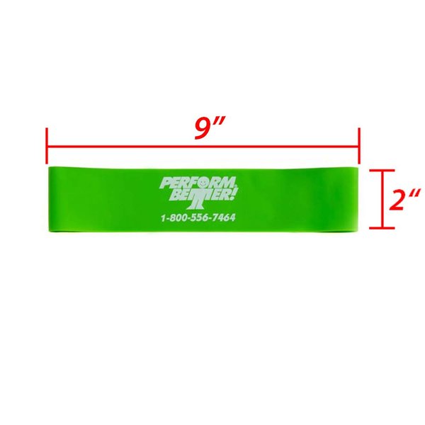 Perform Better Mini Exercise Bands 10 PCS Green Medium Resistance 9" x 2"