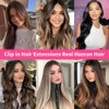Human Hair Clip in Hair Extensions 120g Jet Black Double Weft Thickened Silky Straight Hair Extensions 8pcs Clip in Hair Extensions(1,16inch)