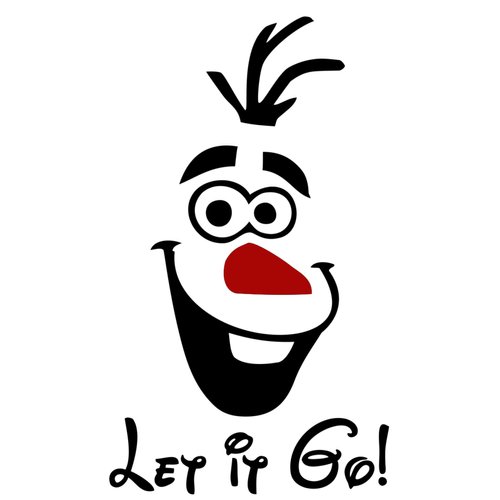 Olaf Inspired Let it Go Toilet Seat Laptop Tumbler Die Cut Vinyl Decal Sticker Funny Decal (Black, 6")