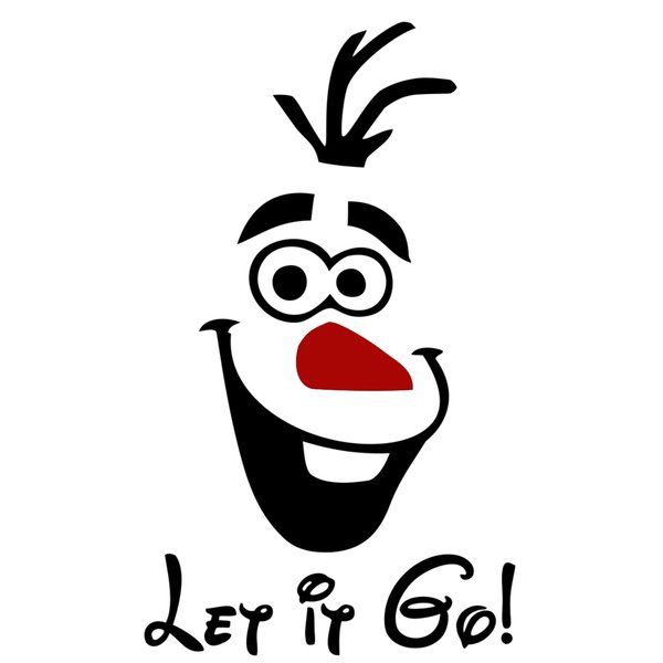 Olaf Inspired Let it Go Toilet Seat Laptop Tumbler Die Cut Vinyl Decal Sticker Funny Decal (Black, 6")