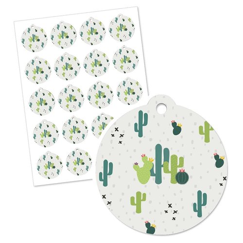 Big Dot of Happiness Prickly Cactus Party - Fiesta Party Favor Gift Tags (Set of 20)