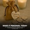 DNVB SHOP 10 Reasons Why I Love You Wooden Hearts - Romantic Anniversary and Valentine’s Gift with 10 Unique Messages in Hessian Bag - Thoughtful Keepsake for Him or Her - Eco-Friendly No Plastic