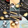 9 PCS Coffee Spoons Espresso Teaspoon, PBIEHSR Stainless Steel Tea Spoon Two Different Lengths Dessert Spoons for Stirring Drink Mixing Milkshake (Gold)