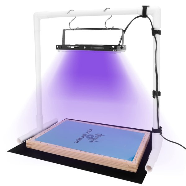 Caydo 50W LED UV Screen Printing Light with Light Stand and Black Fabric, Cable Tie, Exposure Unit for Screen Printing and Cyanotypes